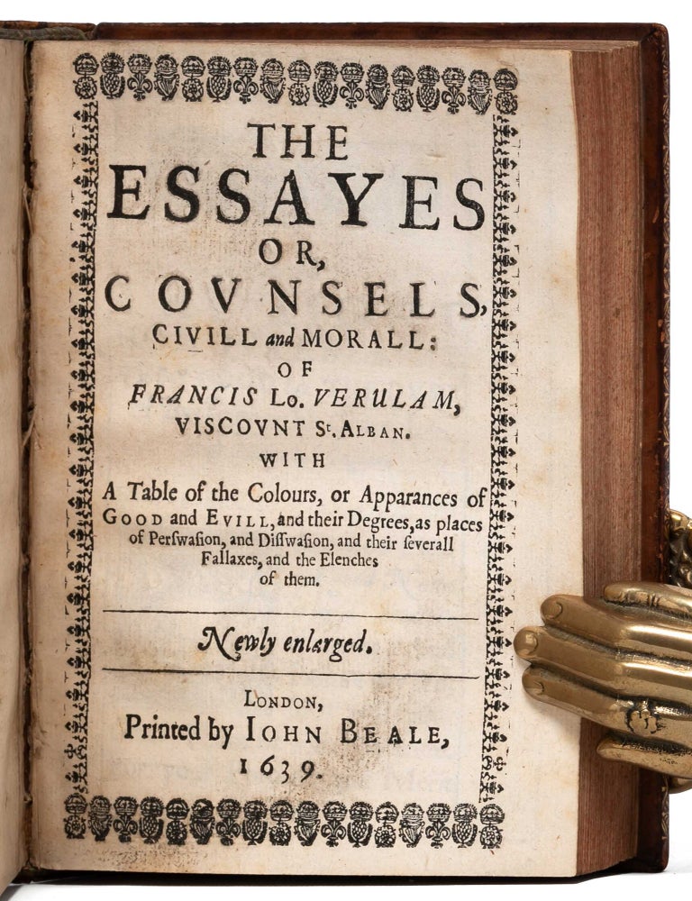 The Tvvoo [Two] Books of Francis Bacon. Of the Proficience and Advancement of Learning, Divine and Humane