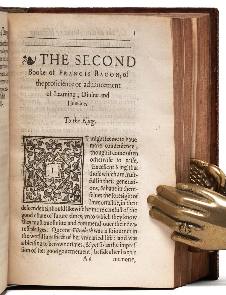 The Tvvoo [Two] Books of Francis Bacon. Of the Proficience and Advancement of Learning, Divine and Humane