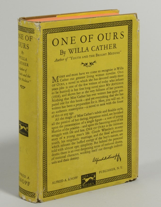 (Item #960) One of Ours. Willa Cather.